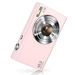 Sevenat Digital Camera 48MP 2.7K Compact Pink with 16X Zoom, Image Stabilization, Autofocus, 3" Screen, FHD 1080p Video, for Teens/Students
