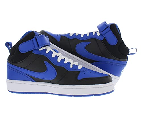 Image of Nike Boy's Court Borough Mid 2 (Big Kid) Black /Game Royal /Game Royal /White 6 Big Kid M
