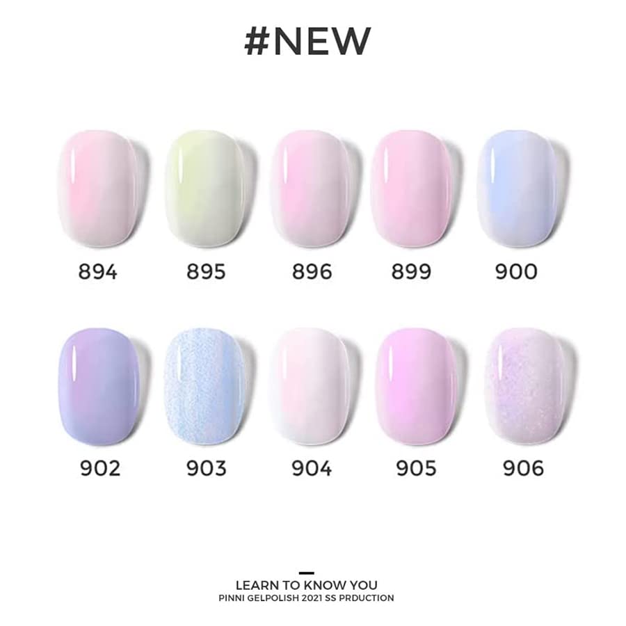 Miniatura 4 de PINNI Shell - Esmalte de uñas de gel con purpurina para manicura semipermanente LED UV esmalte de uñas de gel brillante polarizado 13 colores pastel