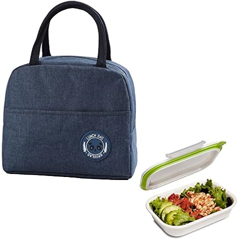 BAOSROY Bolsa Térmica Portátil para Almuerzo Azul Cover