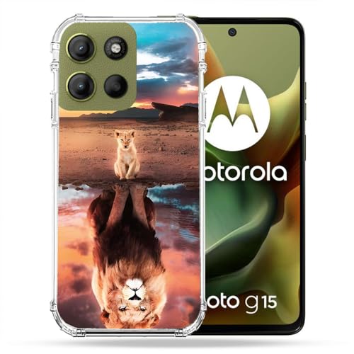 Coque Motorola G15 renforcée Cokitec Lion Reflet idéale pour vos sorties et aventures urbaines
