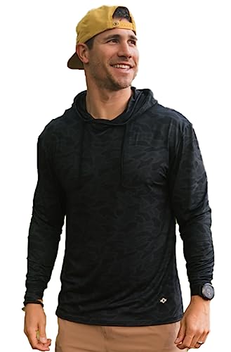 Burlebo Men`s Black Camo Performance Hoodie Black L