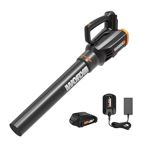 Worx 20V 2-Speed Leaf Blower Cordless with Battery and Charger, Blowers for Lawn Care with Turbine Fan, Compact Lightweight Cordless Leaf Blower, WG547 – Battery & Charger Included