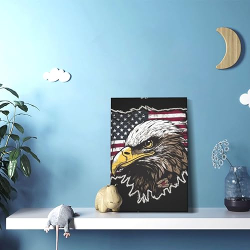 Impression toile armée américaine drapeau aigle poster mural salon