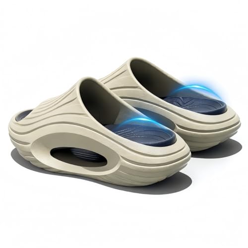 LOHJJMVE Cloud Slides for Women & Men Cushioned Comfort Slippers with Deep Heel Cup Removable Insole Indoor Outdoor Slip-On Sandals for Home Shower Pool Garden
