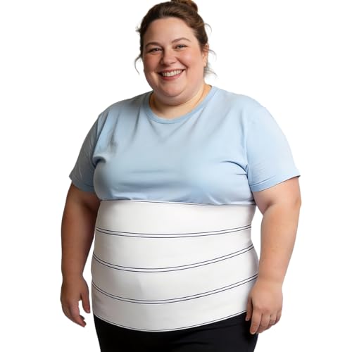 Lynnuo C Section Belly Binder, 12-Inch Wide Abdominal Binder Post Surgery Plus Size, Postpartum Belly Band(45