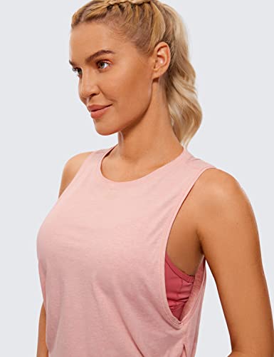 Image of CRZ YOGA Pima Cotton Large Armhole Tank Tops for Women - Workout Sport Athletic Yoga Running Gym Loose Crop Sleeveless Shirts