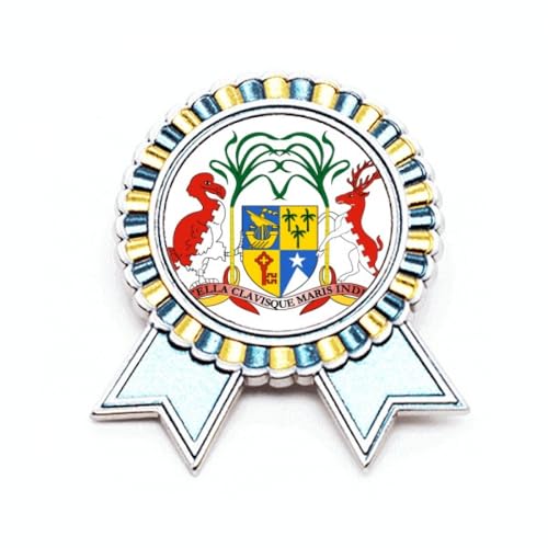 Broche emblème national Île Maurice M en métal pour masquer un trou de revers avec élégance
