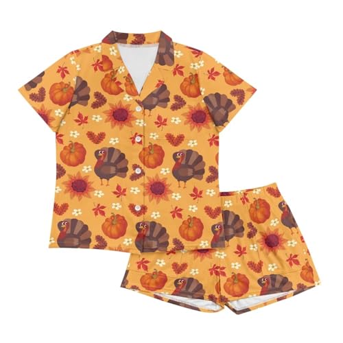 Image of Women's Short Sleeve Sleepwear Pajamas Nightwear with Pockets | skin-friendly breathable material resists pilling fading and deformation after repeated washing