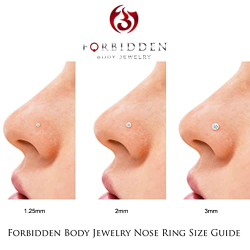 Forbidden Body Jewelry 601982278274 22G Nose Rings Studs W/ 1.25Mm Crystal thumb #4