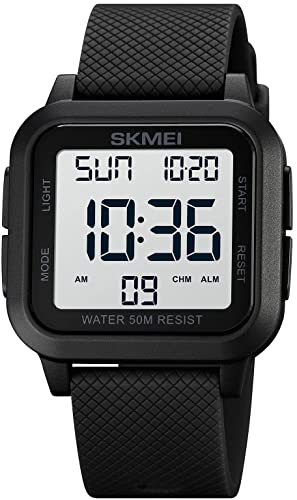 Gosasa Squar Women's Men's Digital Watch Big Numbers Dial Multifunction Large Face Waterproof LED...