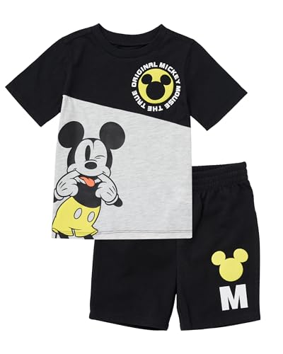 Image of Disney Boys T-shirt and Shorts Outfit Set - Holographic T-Shirt & Matching Shorts Set, Mickey Mouse & Toy Story