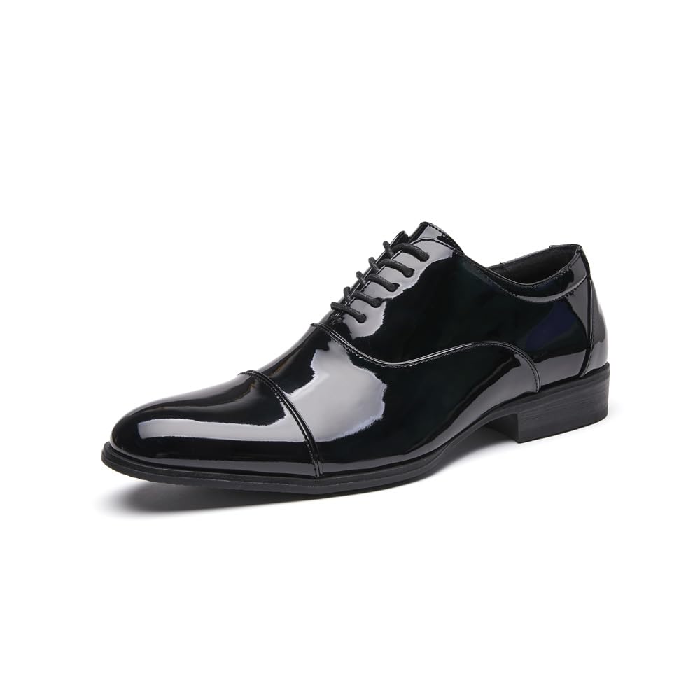 Zapatos de charol para hombre de estilo británico brillante con tres costuras, zapatos Oxford formales de negocios, zapatos de boda, zapatos de alto rendimiento