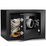 Digital Electronic Cash Money Safe Box,6.6L Safety Wall Box Alloy Steel Safe with Intelligent Alarm System, High-Security Compact Household Cabinet Safes for Home/Business