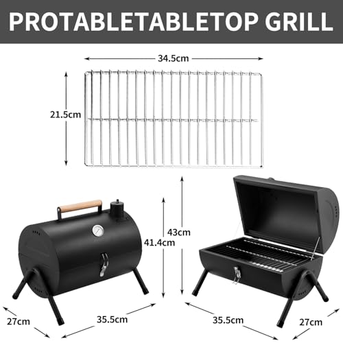 Charcoal Grill for BBQ,Tabletop Portable for Camping,Small BBQ Grill Smoker by Kendane - Used condition - Image 4