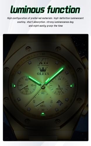 Image of OLEVS Watches for Men Stainless Steel Business Dress Large Easy to Read Analog Watch Waterproof Luminous Casual Luxury Men Watch