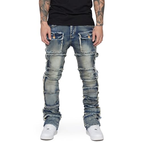 Giraropa Men's Ripped Stretch Skinny Jeans Distressed Slim Fit Streetwear Denim Pants with Pockets for Men Fashion