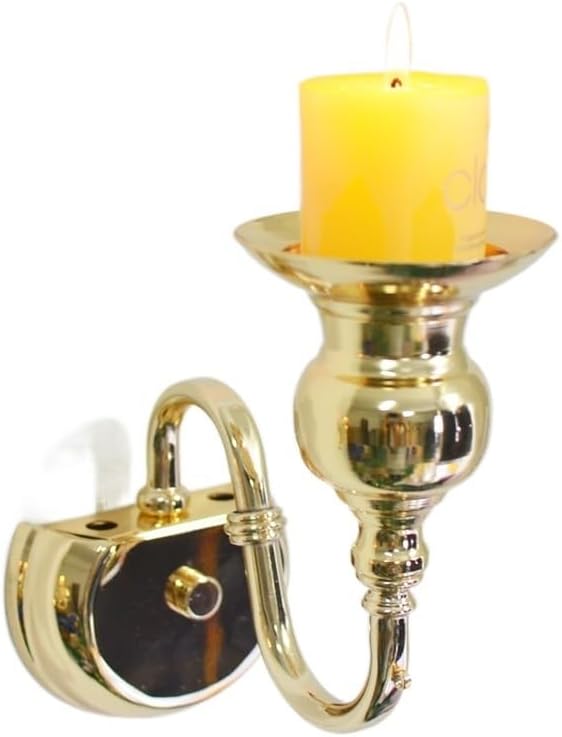 Candle Holder Wall Hanging Candlestick Lamp Scented Candle for Decoration Sconce GoldCandle Holder Crafts Family Living Room Wedding Candle Holder(C)