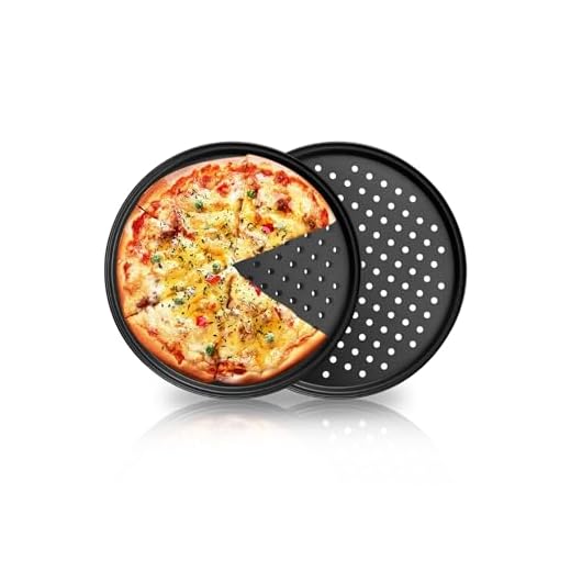 JSJMOFA Teglie per Pizza 30 cm, Set 2 Stampi Pizza Teglie Forma Rotonda Acciaio al Carbonio, Vassoio Antiaderente con Fori per Pizza