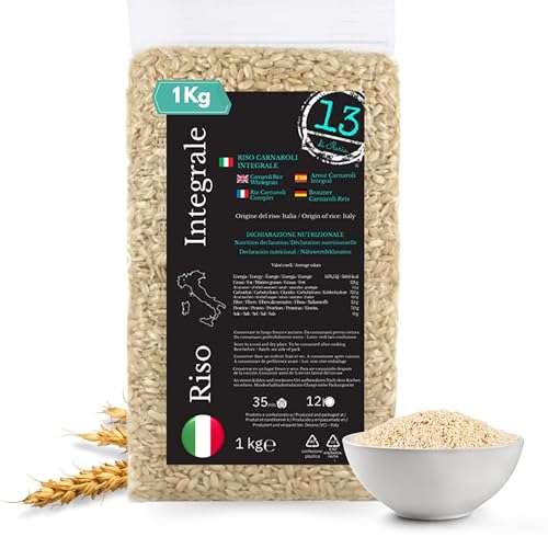 Arroz integral Carnaroli 1 Kg – Rico en fibra, sin gluten – Italia – Para risottos, sopas y ensaladas – Favorece la digestión y la saciedad - 13 di Ilaria