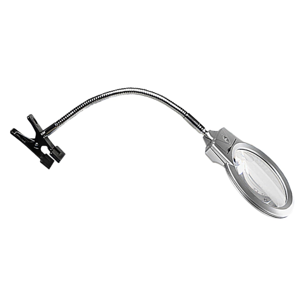 Loupe de bureau avec pince orientable et lampe de précision
