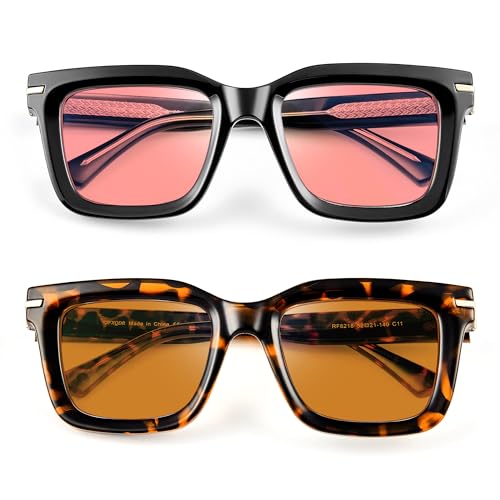 Image of Fluorescent-41 Rose Tinted Fit Over Blue Light Blocking Glasses for Migraine, Light Sensitivity, Photophobia JF7202