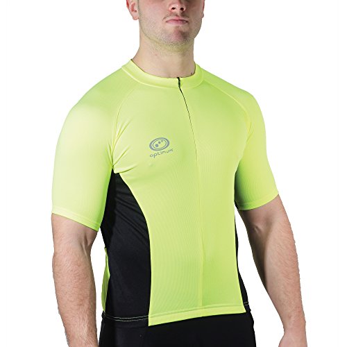 Optimum Men's Nitebrite Cycling Jersey, Fluro Green/Black, Large #TOP2