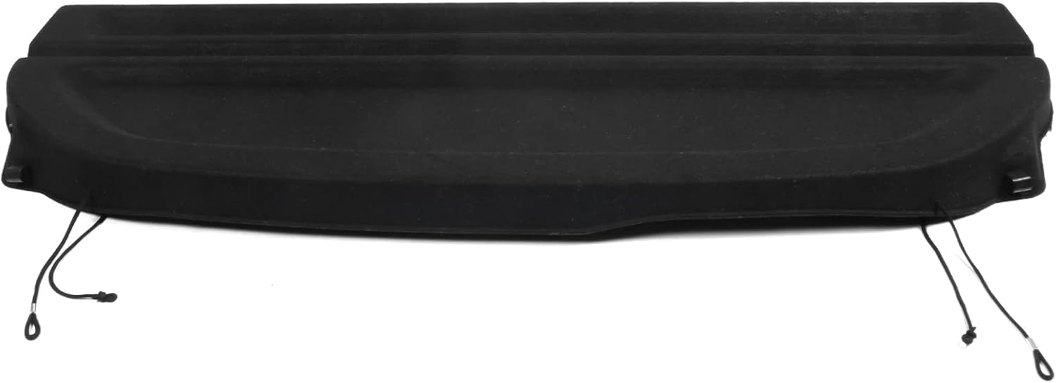 IKON MOTORSPORTS, Rear Cargo Cover Compatible with 2012-2013 Honda Fit, Non Retractable Rear Trunk Security Cargo Cover Tonneau Black Jazz Style