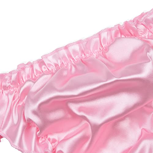 Satini Men's Satin Ruffle Low Rise Sissy Thong Tanga Knickers Briefs Panties3