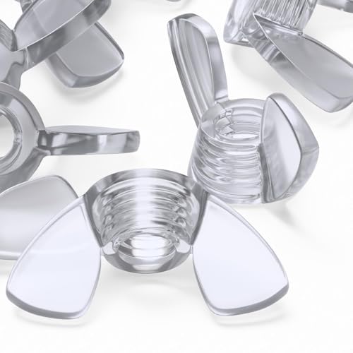 20x Tuercas de mariposa M6 transparentes de Acrílico, tornillos de Plástico Acrílico