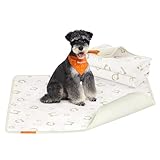 Feandrea Washable Pee Pads for Dogs, 2 Pack, Reusable, 36 x 34 Inches, M, Waterproof Pet Training, Leakproof, Non-Slip, Super Absorbent, for Dogs, Cats, Rabbits, Cloud White UPTD002W01