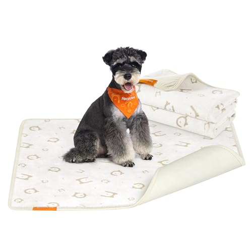 Feandrea Washable Pee Pads for Dogs, 2 Pack, Reusable, 36 x 34 Inches, M, Waterproof Pet Training, Leakproof, Non-Slip, Super Absorbent, for Dogs, Cats, Rabbits, Cloud White UPTD002W01