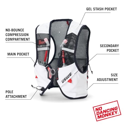 Image of USWE Pace - Running Vest Hydration Pack with 2 x 500ml UltraFlask, Backpack for Men and Women