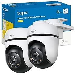 Tapo C510W – Pack de 2 Cámaras Wi-Fi para Exterior...: Calidad de imagen superior: grabación en 2K/3MP para capturar detalles nítidos incluso desde la distancia. Cobertura completa: giro horizontal de 360° y vertical de 130°, para vigilar amplias zonas sin puntos ciegos. Resistente al exterior: carcasa I...