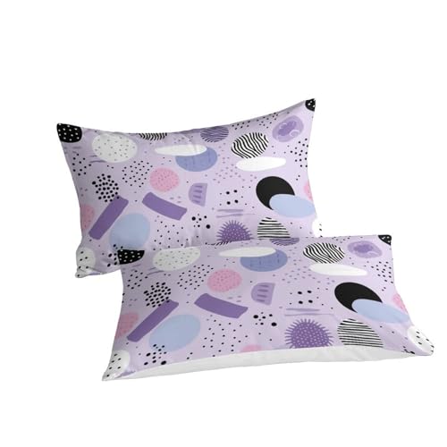 Housse de couette 260x220 violette 3D en microfibre pour lit Super King - 3