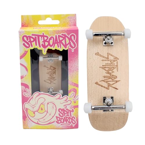 SPITBOARDS 34mm Fingerboard Oldschool Cruiser Pro Complete Setup, Pre-Assembled 5-Layer Wood, Pro Trucks, Soft Urethane 60D Bearing Wheels, Real-Wear Graphics, Lasered Foam Tape \'Oldschool Logo\' SPITBOARDS 34mm Fingerboard Oldschool Cruiser Pro Complete Setup, Pre-Assembled 5-Layer Wood, Pro Trucks, Soft Urethane 60D Bearing Wheels, Real-Wear Graphics, Lasered Foam Tape \'Oldschool Logo\'