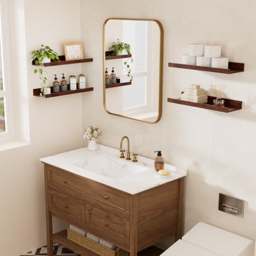 Image of BAYKA 15.7x4.13 Floating Shelves for Wall,Room Decor,Raised Lip,4 Pack