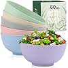Wrova Salad Bowl Sets, 6 PCS Large Plastic Bowl 60 OZ, Lightweight Soup Bowl, Microwave Safe Bowls for Kitchen, Super Big Bowl Sets, Large Salad Bowls for Serving Soup, Oatmeal and Fruit - Colorful
