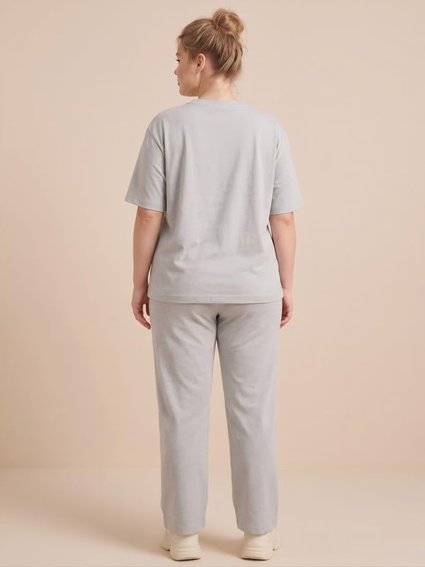 Image of My Swag Womens Nightsuit Set | Cute Bunny Graphic Print T-Shirt & Pajama | Soft Breathable Sleepwear and Loungewear Co-Ord Set for Women