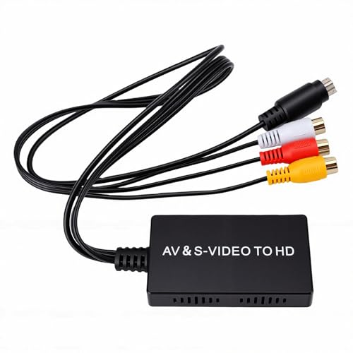 CCYLEZ S Video AV a HD Converter 1080P 720P Salida CVBS AV a HD Interfaz Multimedia con Procesamiento de Señal Avanzado para VCR DVD N64 WiiU Consolas de Juegos