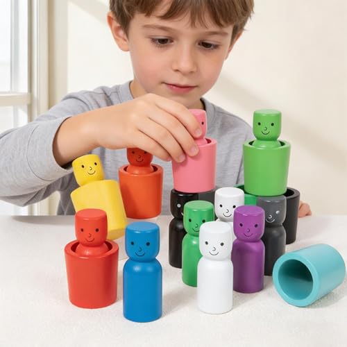 Jeu de tri de couleurs bois ensemble éducatif précoce sensoriel 12 pièces - 3