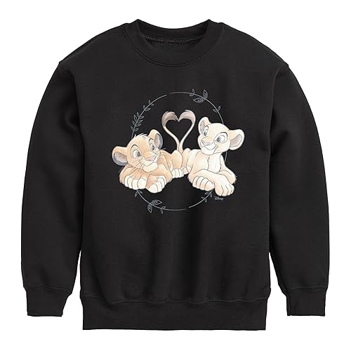HYBRID APPAREL - The Lion King - Simba Nala Heart - Toddler & Youth Crewneck Fleece Sweatshirt