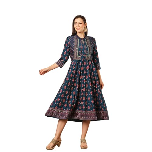 Image of Globus Women Ethnic Dress (GS565942 Maroon S)