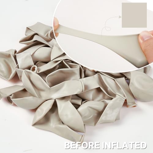 Image of PartyWoo White Sand Balloons 50 pcs 5 Inch Small Mini Beige Cream Ivory Latex Small Mini Balloons for Wedding Bridal Graduation Baby Shower Gender Reveal Safari Birthday Party Decorations White-F12