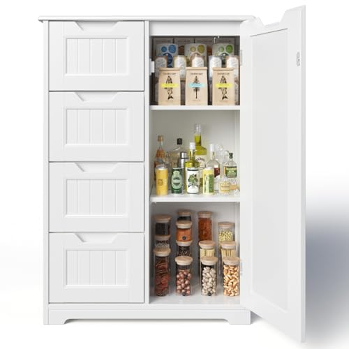 Opiniones y reviews de Almacenamiento de cocina y despensa - solo los mejores. 41 Armario de almacenamiento de despensa de cocina de 33 pulgadas con puerta y estantes, armario pequeño de despensa de alimentos, armario de almacenamiento de baño de madera...