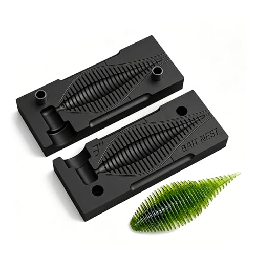 Premium Soft Plastic Lure Mold - Easy DIY Lure Making Mold for Perfect Soft Plastic Baits 3 BellowsGill | No Release Oil Needed | CNC Machined | High Heat Resistant | No Bubbles No Flash