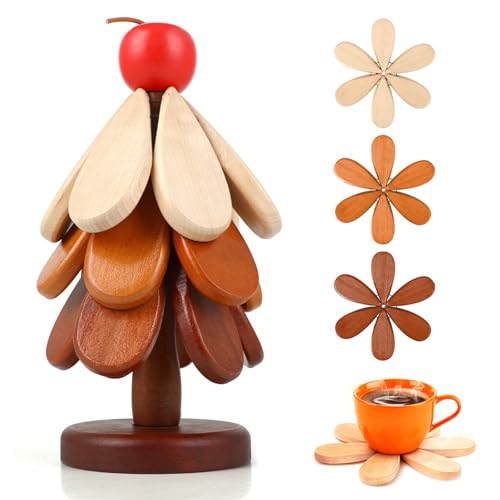 Baum Design Holzuntersetzer Topfuntersetzer – Anti-Verbrühung, für...