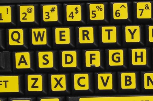 Letras grandes en inglés US para teclado, amarillas miniatura 5