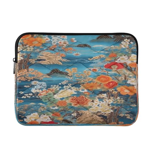 Funda para portátil de 13-14 pulgadas con diseño floral miniatura 1