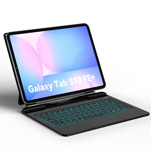 BETTDOW Capa com Teclado e Trackpad para Samsung Galaxy Tab S10 FE Plus 13.1 Inch 2025, Tab S10 FE+ de 13.1 polegadas SM-X620, SM-X626, SM-X626B,com Botões de IA, Flexível e portátil
